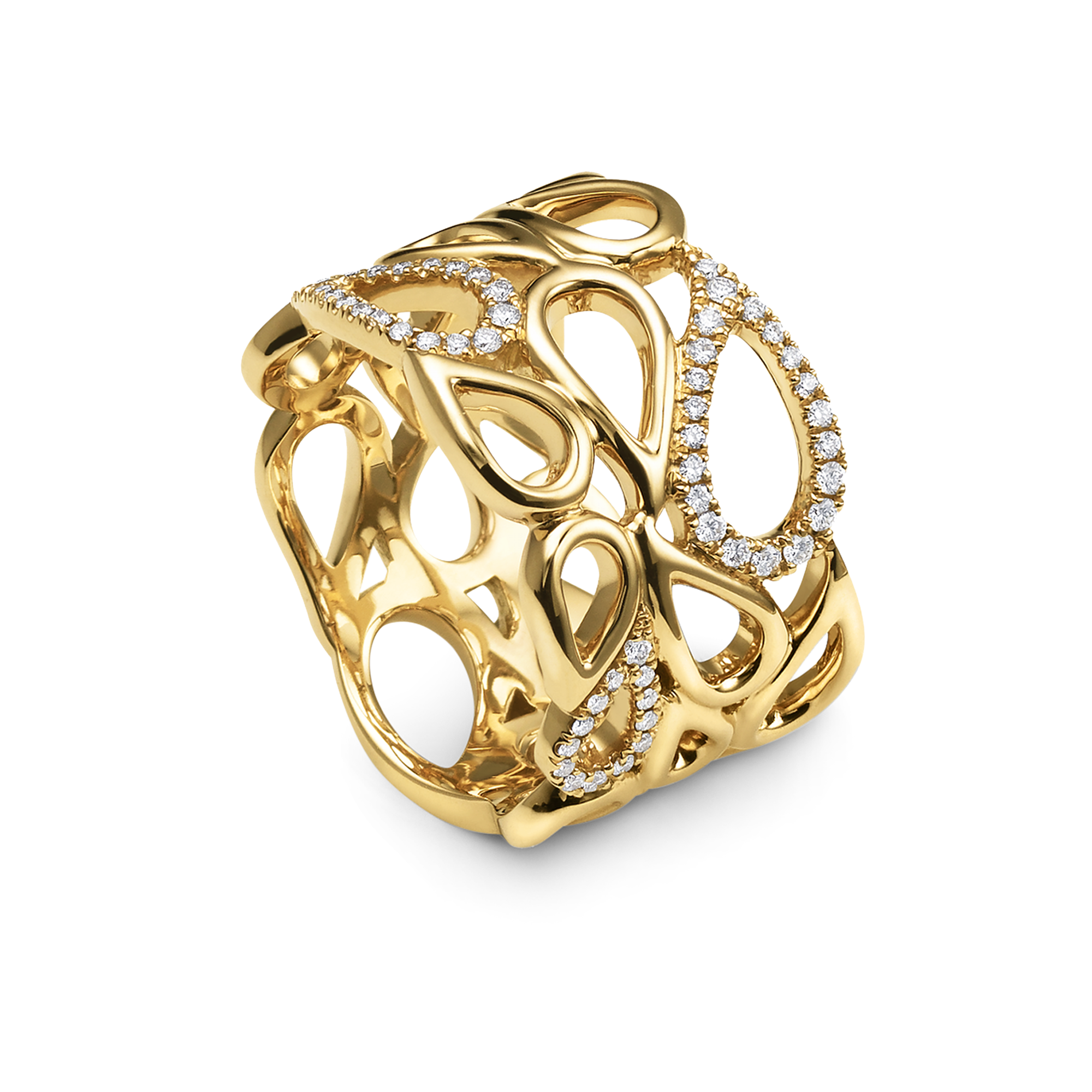 Ring, yellow gold - Lacrima