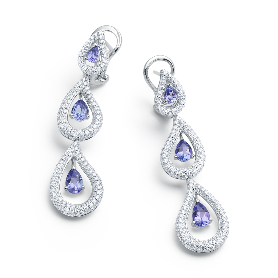 Ear Clips, white gold - Lacrima