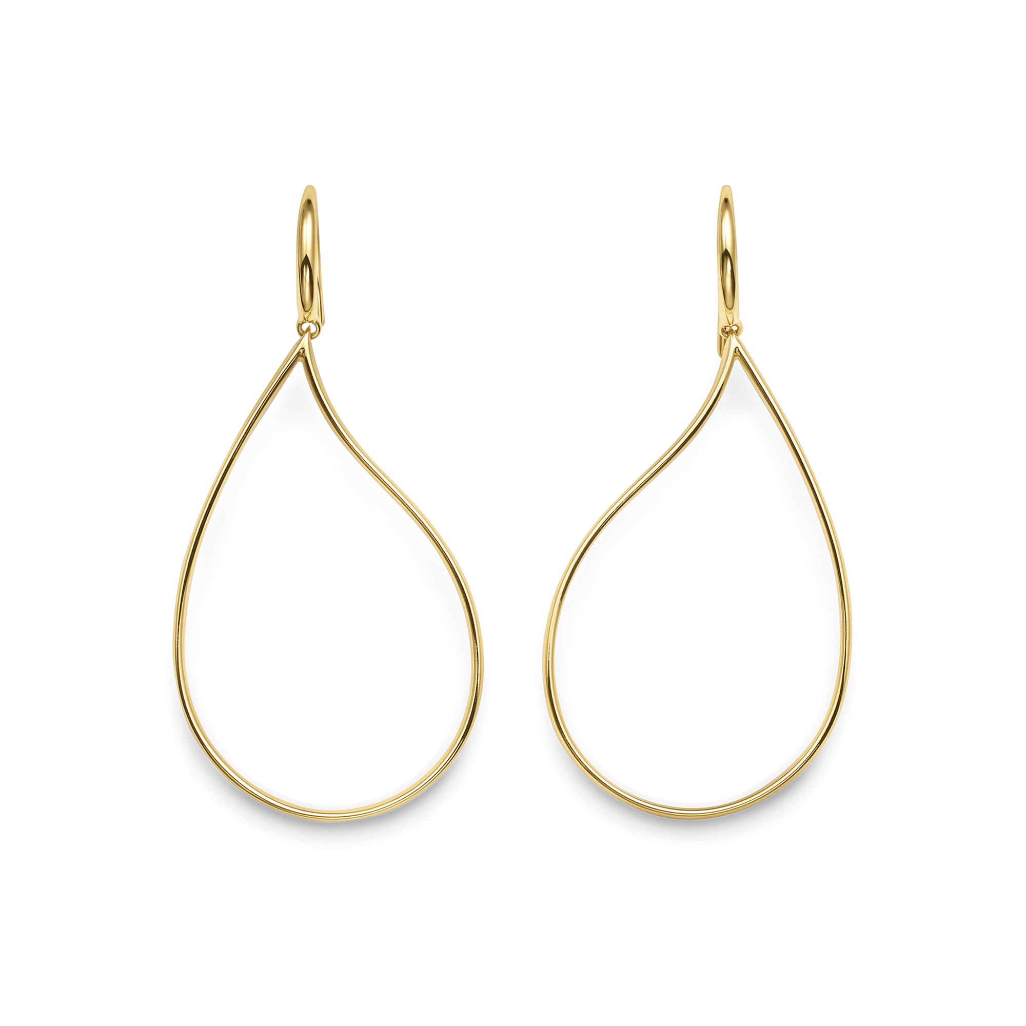 Ear studs, yellow gold - Lacrima